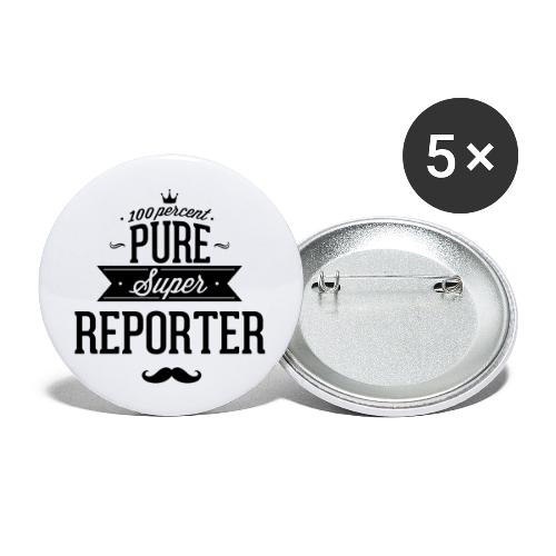 100 Prozent super Reporter - Buttons groß 56 mm (5er Pack)