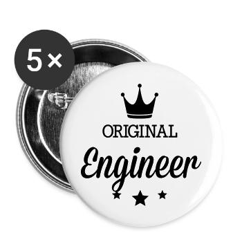 Original 3 étoiles luxe ingénieur - Lot de 5 grands badges (56 mm) - blanc - Devant