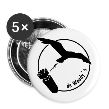 deWoodys Schiss - Buttons groß 56 mm (5er Pack) - Weiß - Vorne