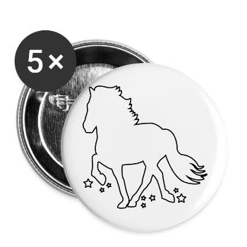 Tölter outline Stern - Buttons groß 56 mm (5er Pack) - Weiß - Vorne