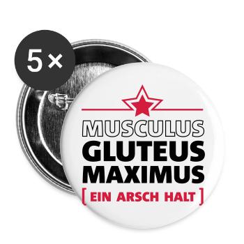 Ein Arsch halt - Buttons groß 56 mm (5er Pack) - Weiß - Vorne