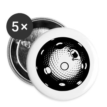 Unihockey Ball - Buttons groß 56 mm (5er Pack) - Weiß - Vorne