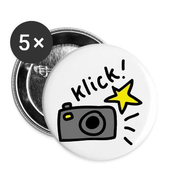 klick! Foto 3 - Buttons groß 56 mm (5er Pack) - Weiß - Vorne