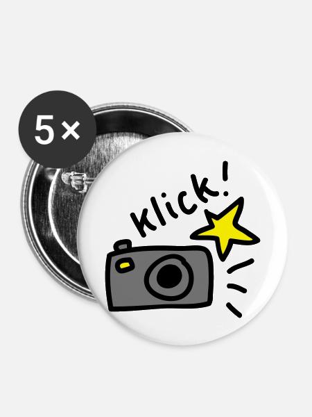 klick! Foto 3 - Buttons groß 56 mm (5er Pack) - Weiß