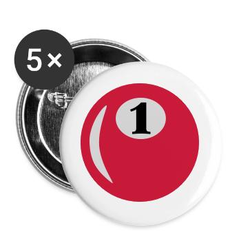 1. Geburtstag - Buttons groß 56 mm (5er Pack) - Weiß - Vorne