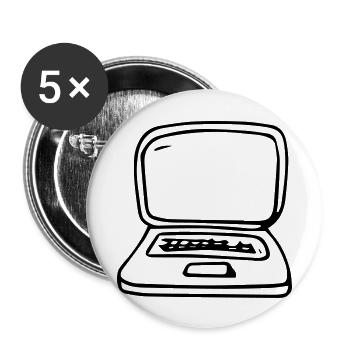 Laptop,Computer,Anzeige,Internet,digital,tragbar - Buttons groß 56 mm (5er Pack) - Weiß - Vorne