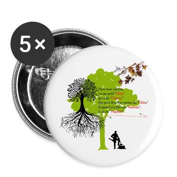 homme_arbres - Lot de 5 grands badges (56 mm) - blanc - Devant