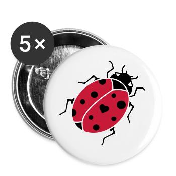 La coccinelle - Lot de 5 grands badges (56 mm) - blanc - Devant