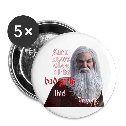Santa Knows - Buttons large 2.2''/56 mm (5-pack)