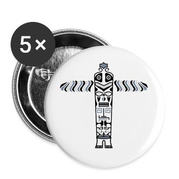 Marterpfahl - Buttons groß 56 mm (5er Pack) - Weiß - Vorne