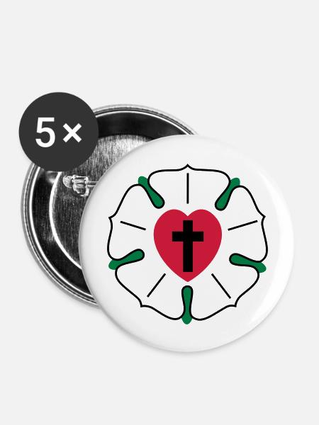 Luther Rose - Buttons groß 56 mm (5er Pack) - Weiß