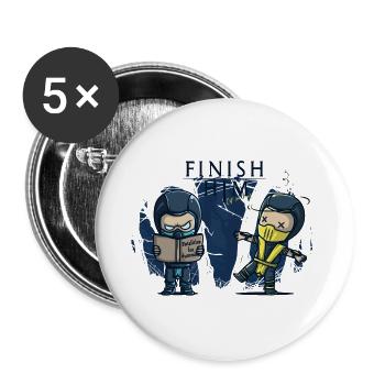 Finish him if you can - Lot de 5 grands badges (56 mm) - blanc - Devant