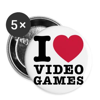 I Love Videogames 2 - Buttons groß 56 mm (5er Pack) - Weiß - Vorne