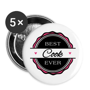 Best Cook ever - Buttons groß 56 mm (5er Pack) - Weiß - Vorne