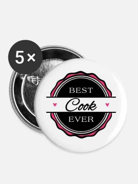 Best Cook ever - Buttons groß 56 mm (5er Pack) - Weiß