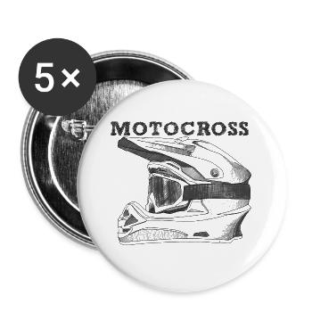 Motocross - Buttons large 2.2''/56 mm (5-pack) - white - Front