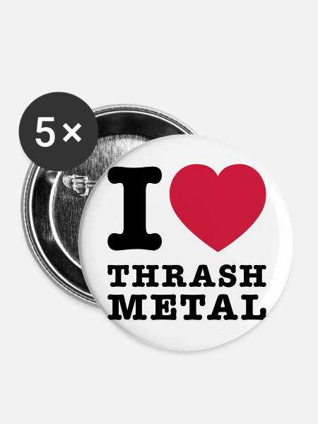 I Love Thrash Metal 2 - Buttons groß 56 mm (5er Pack) - Weiß