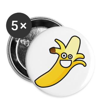 Banane - Buttons groß 56 mm (5er Pack) - Weiß - Vorne