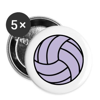 Volleyball 2 colors - Buttons groß 56 mm (5er Pack) - Weiß - Vorne