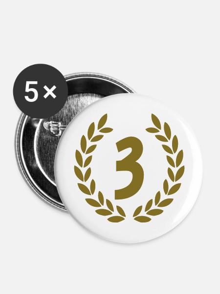 3 - Buttons groß 56 mm (5er Pack) - Weiß