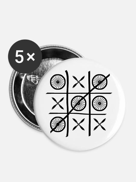 TicTacToe - Buttons groß 56 mm (5er Pack) - Weiß