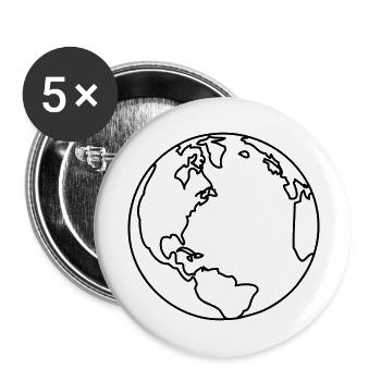 planet_erde_1c - Lot de 5 grands badges (56 mm) - blanc - Devant