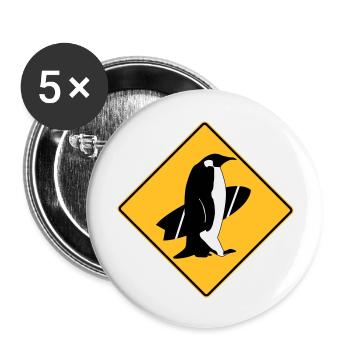 surfing_penguins - Buttons groß 56 mm (5er Pack) - Weiß - Vorne