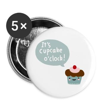 Cupcake - Buttons groß 56 mm (5er Pack) - Weiß - Vorne