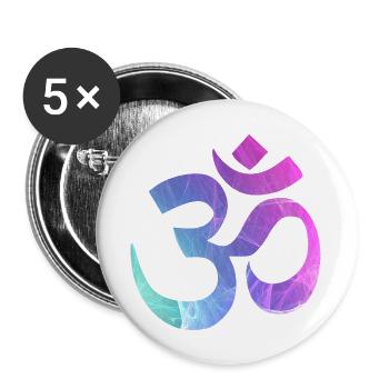 yoga om 4 - Buttons groß 56 mm (5er Pack) - Weiß - Vorne