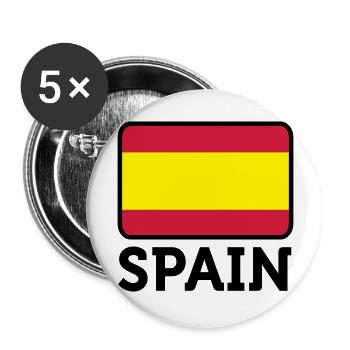 Drapeau national de l Espagne - Lot de 5 grands badges (56 mm) - blanc - Devant