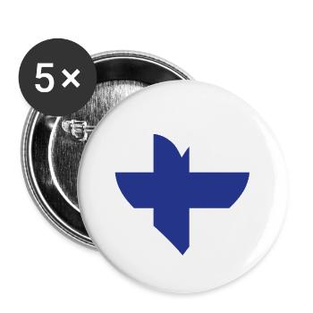 A heart for Finland - Buttons large 2.2''/56 mm (5-pack) - white - Front