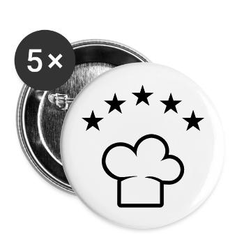 Sterne Koch Cook - Buttons groß 56 mm (5er Pack) - Weiß - Vorne