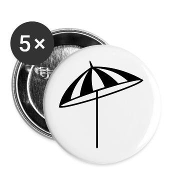 Schirm - Strand - Buttons groß 56 mm (5er Pack) - Weiß - Vorne