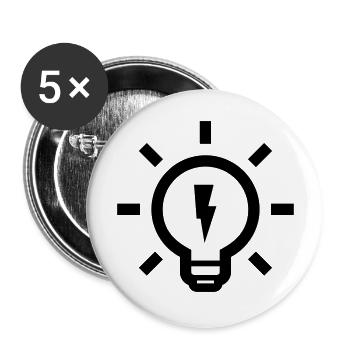 glühbirne idee - Buttons groß 56 mm (5er Pack) - Weiß - Vorne