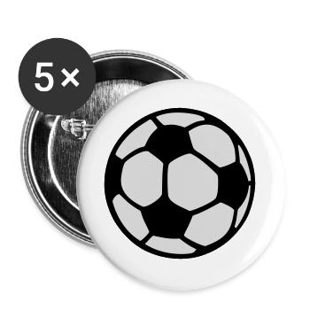 Football - Lot de 5 grands badges (56 mm) - blanc - Devant