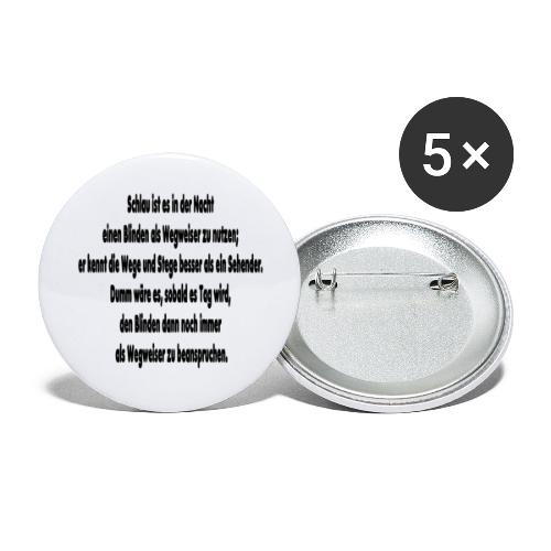 schlau - Buttons groß 56 mm (5er Pack)