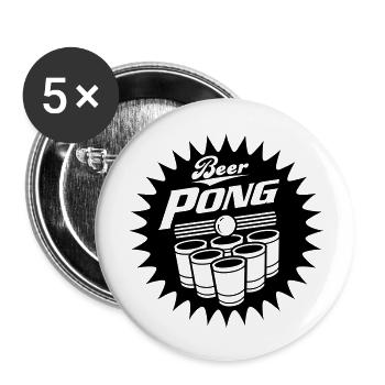 6 CUP BEER PONG - Buttons large 2.2''/56 mm (5-pack) - white - Front