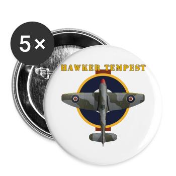 Hawker Tempest - Lot de 5 grands badges (56 mm) - blanc - Devant