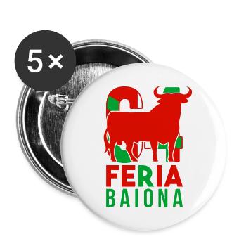 64 Taureau Bayonne - Lot de 5 grands badges (56 mm) - blanc - Devant