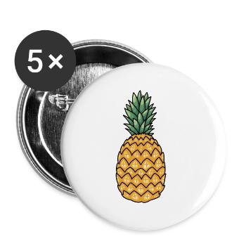 Ananas - Buttons groß 56 mm (5er Pack) - Weiß - Vorne