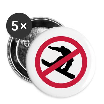 Anti Snowboard - Buttons groß 56 mm (5er Pack) - Weiß - Vorne