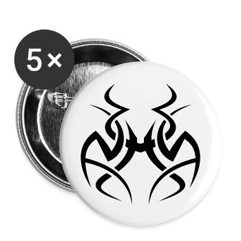 Tribal 1 - Buttons groß 56 mm (5er Pack) - Weiß - Vorne