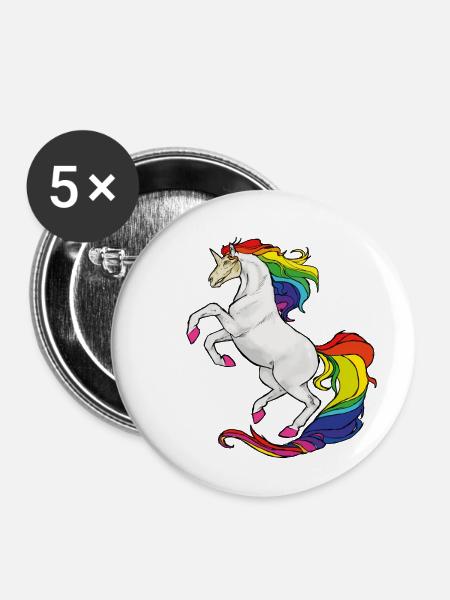 Zombie Einhorn - Buttons groß 56 mm (5er Pack) - Weiß