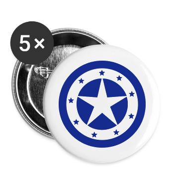 Stern / stars (texas, 1c) - Buttons large 2.2''/56 mm (5-pack) - white - Front