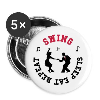 Swing - Eat - Sleep - Repeat - Lot de 5 grands badges (56 mm) - blanc - Devant
