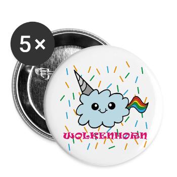 clouds Horn - Buttons large 2.2''/56 mm (5-pack) - white - Front