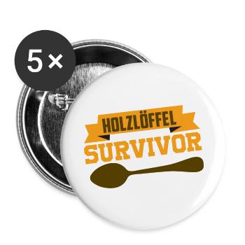 KOCH HOLZLÖFFEL - Buttons groß 56 mm (5er Pack) - Weiß - Vorne