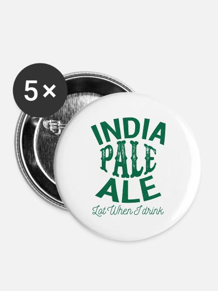 IPA INDIAN PALE - Buttons groß 56 mm (5er Pack) - Weiß