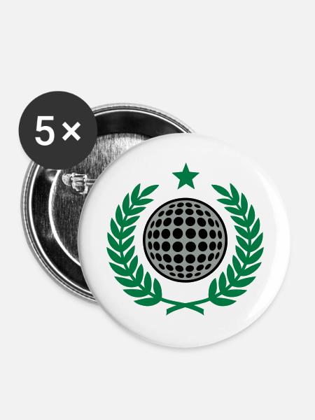 Lorbeerkranz (Golf) 02 - Buttons groß 56 mm (5er Pack) - Weiß