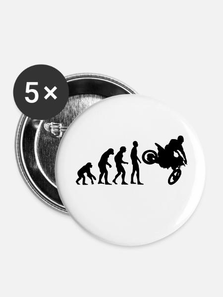 Human Evolution Motocross - Buttons groß 56 mm (5er Pack) - Weiß